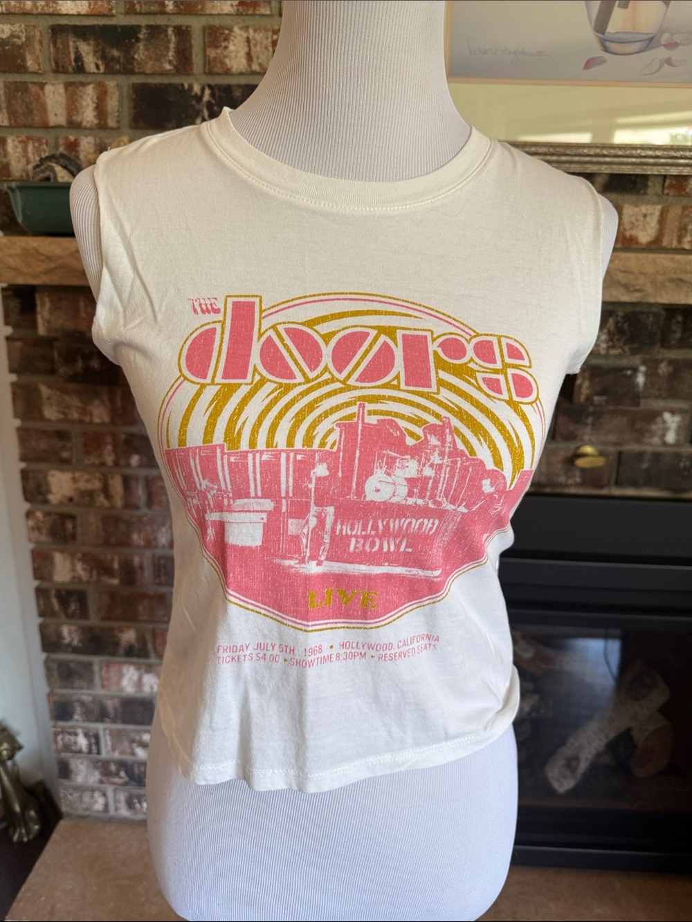 COTTON ON Doors vintage styled sleeveless t shirt. Doors band image on front.